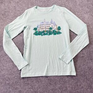 Crewcuts J. Crew Girls XL Mint Green Long Sleeve Chateau New England Graphic Tee